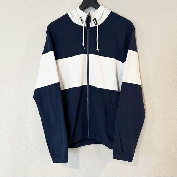 J. Crew Sweatshirt Mens Full-zip Rugby Hoodie Preppy Ivy Style Navy Blue Size M - Picture 3 of 9